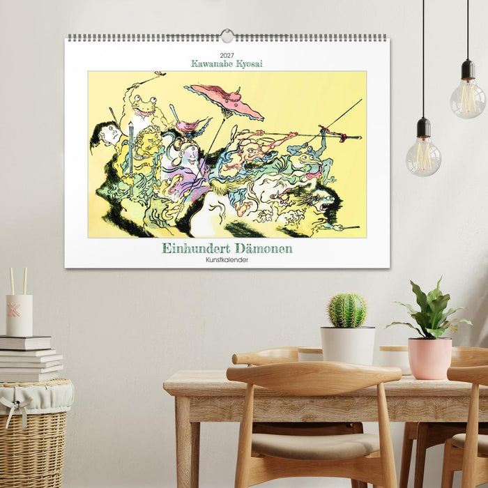 Kawanabe Kyosai - Einhundert Dämonen Kunstkalender (CALVENDO Wandkalender 2027)