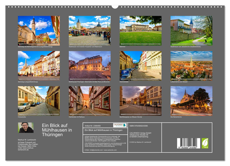 Ein Blick auf Mühlhausen in Thüringen (CALVENDO Premium Wandkalender 2027)
