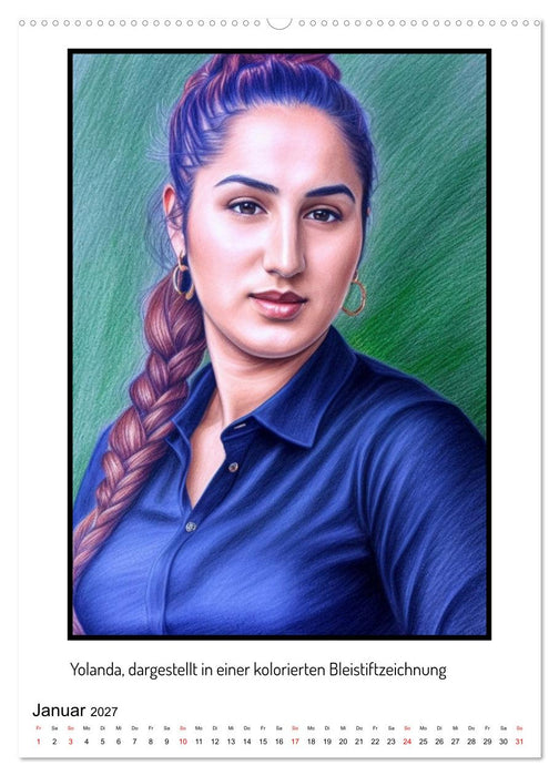 Yolanda, ein Porträt in vielen Grafikstilen (CALVENDO Wandkalender 2027)