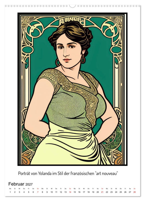 Yolanda, ein Porträt in vielen Grafikstilen (CALVENDO Wandkalender 2027)