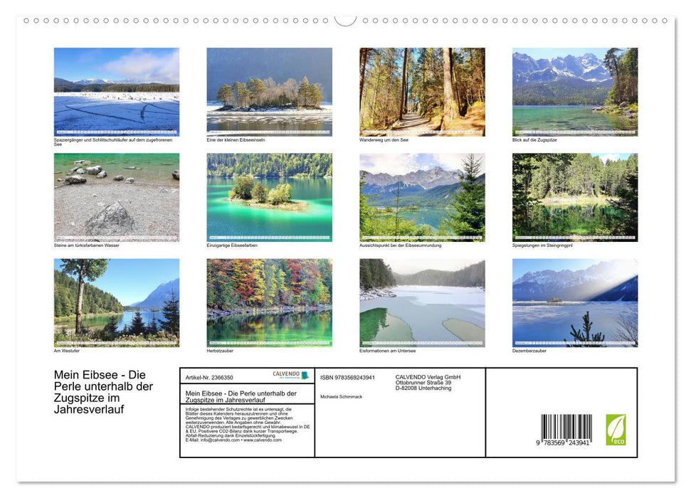 Mein Eibsee - Die Perle unterhalb der Zugspitze im Jahresverlauf (CALVENDO Premium Wandkalender 2027)