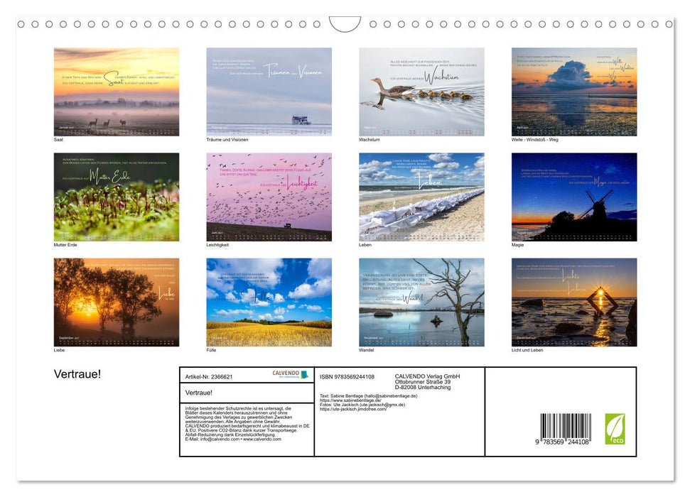 Vertraue! (CALVENDO Wandkalender 2027)