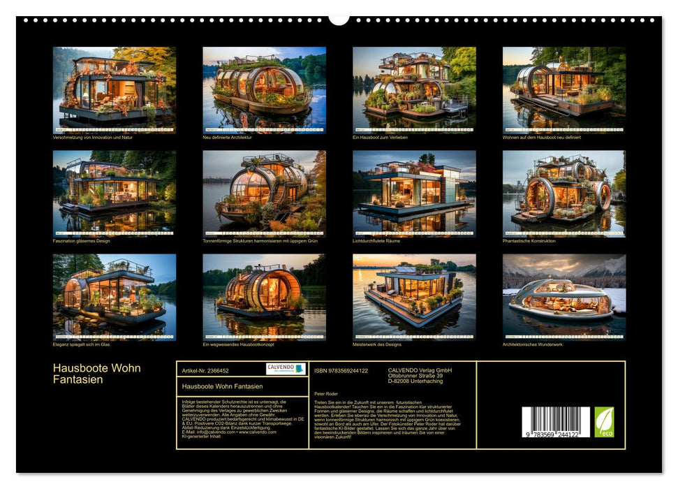 Hausboote Wohn Fantasien (CALVENDO Premium Wandkalender 2027)