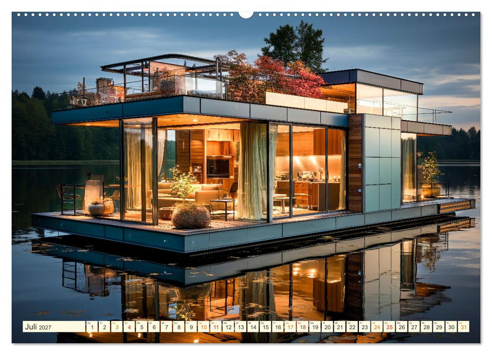 Hausboote Wohn Fantasien (CALVENDO Premium Wandkalender 2027)
