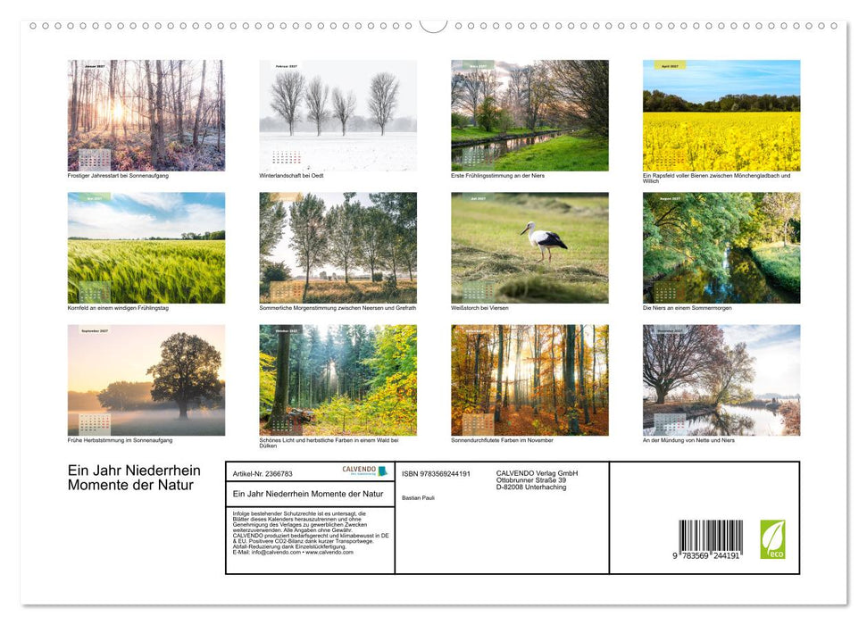 Ein Jahr Niederrhein Momente der Natur (CALVENDO Premium Wandkalender 2027)