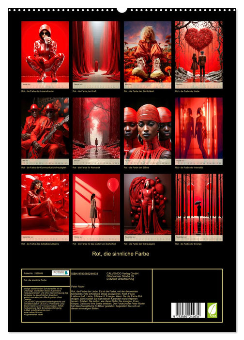 Rot, die sinnliche Farbe (CALVENDO Premium Wandkalender 2027)