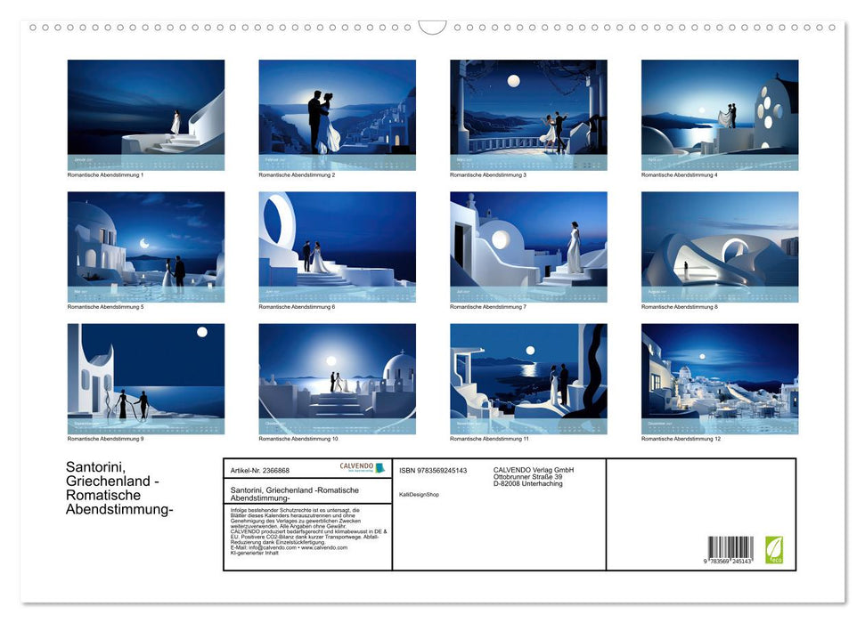 Santorini, Griechenland -Romatische Abendstimmung- (CALVENDO Wandkalender 2027)