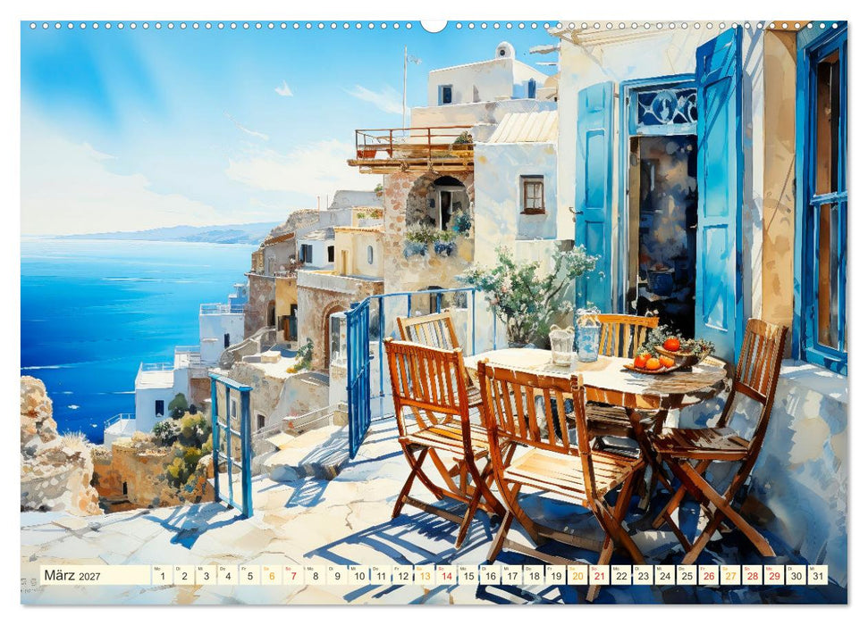 Santorini Inselträume (CALVENDO Wandkalender 2027)