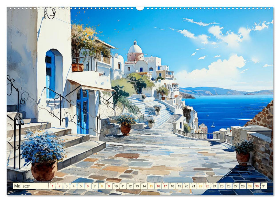Santorini Inselträume (CALVENDO Wandkalender 2027)
