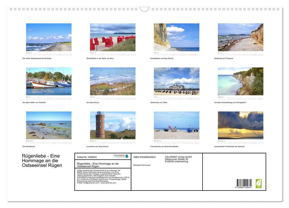 Rügenliebe - Eine Hommage an die Ostseeinsel Rügen (CALVENDO Wandkalender 2027)