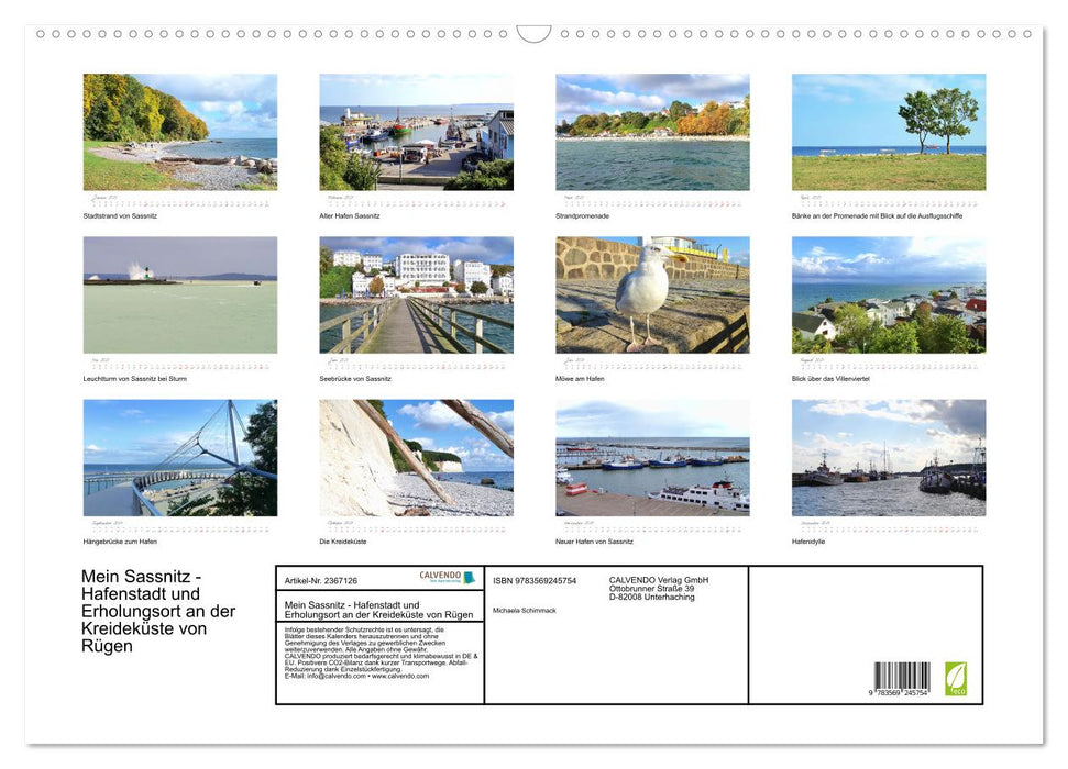 Mein Sassnitz - Hafenstadt und Erholungsort an der Kreideküste von Rügen (CALVENDO Wandkalender 2027)