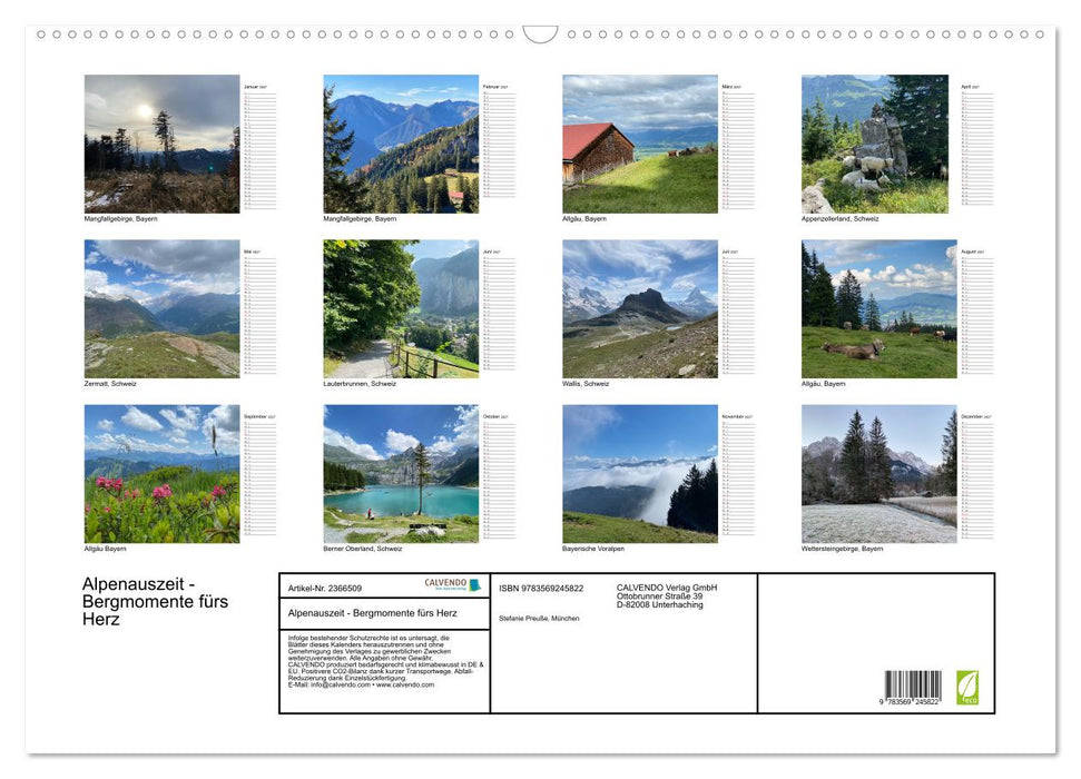 Alpenauszeit - Bergmomente fürs Herz (CALVENDO Wandkalender 2027)