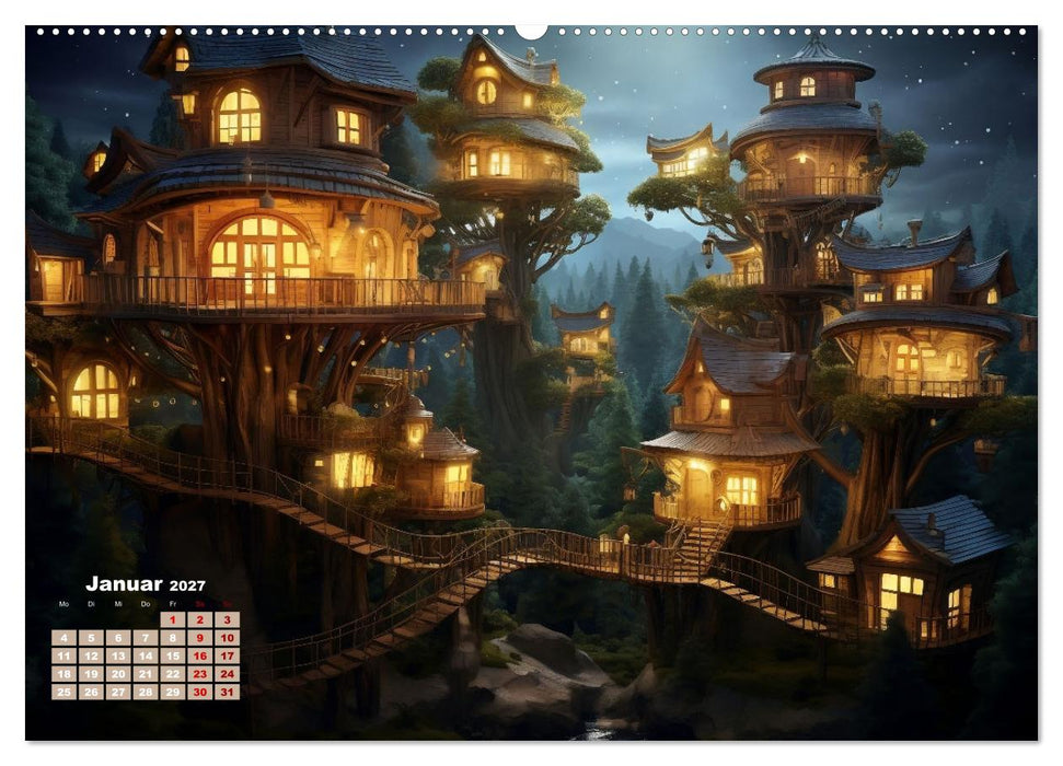 Baumhäuser - Traumhafte Luftschlösser (CALVENDO Premium Wandkalender 2027)