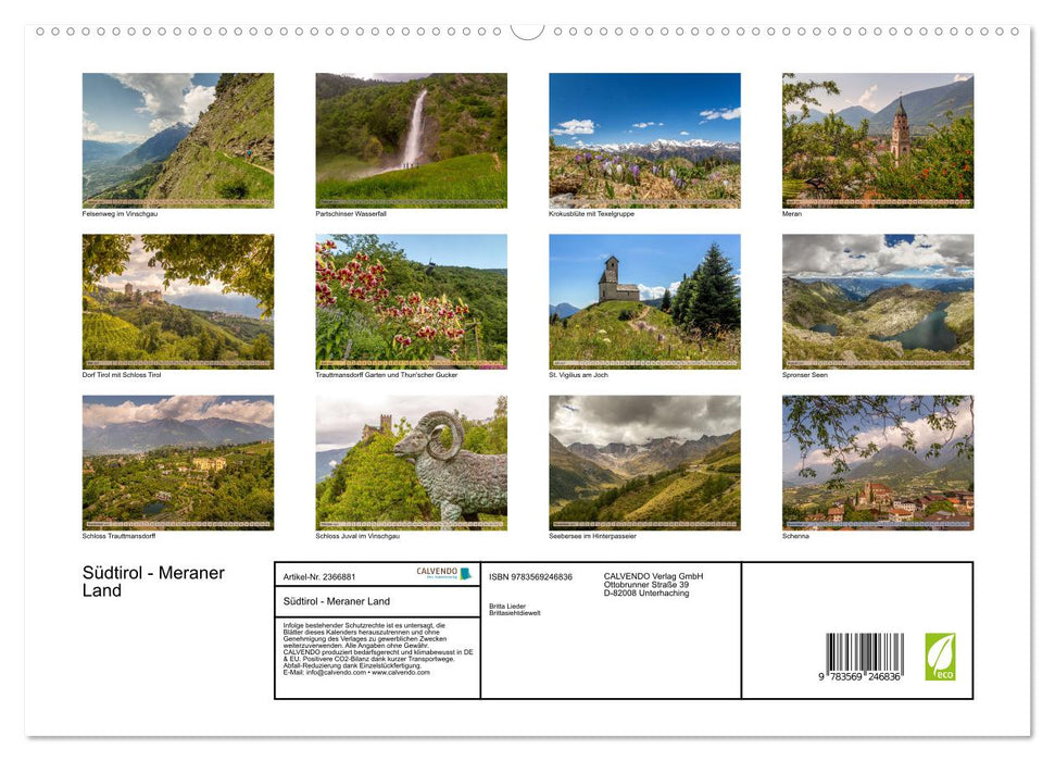 Südtirol - Meraner Land (CALVENDO Premium Wandkalender 2027)
