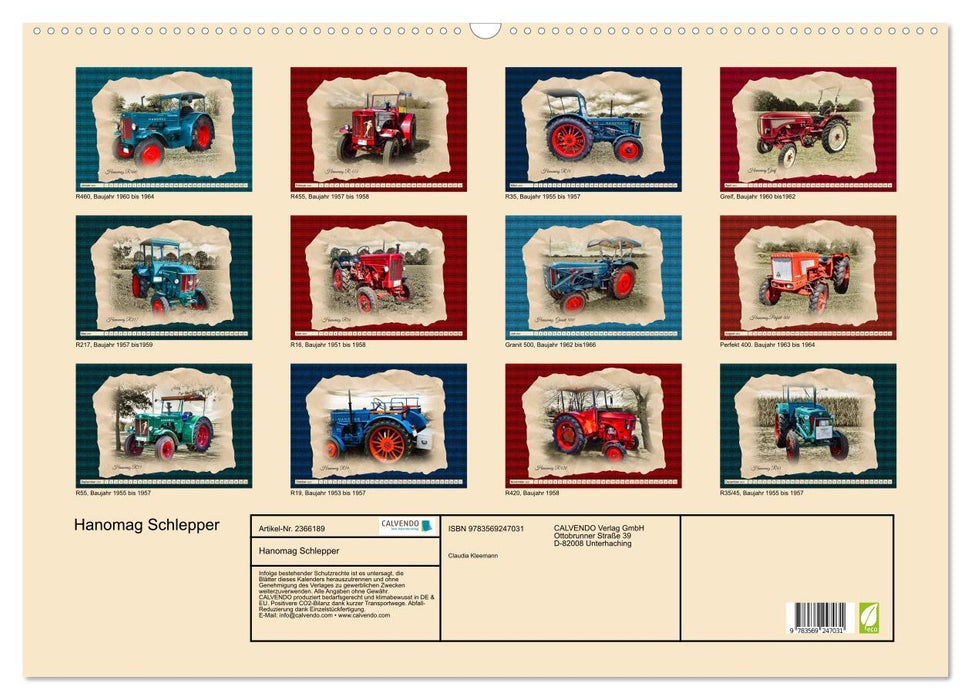 Hanomag Schlepper (CALVENDO Wandkalender 2027)