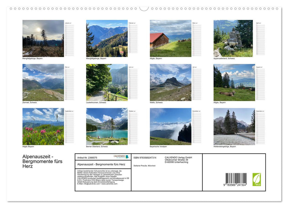 Alpenauszeit - Bergmomente fürs Herz (CALVENDO Premium Wandkalender 2027)