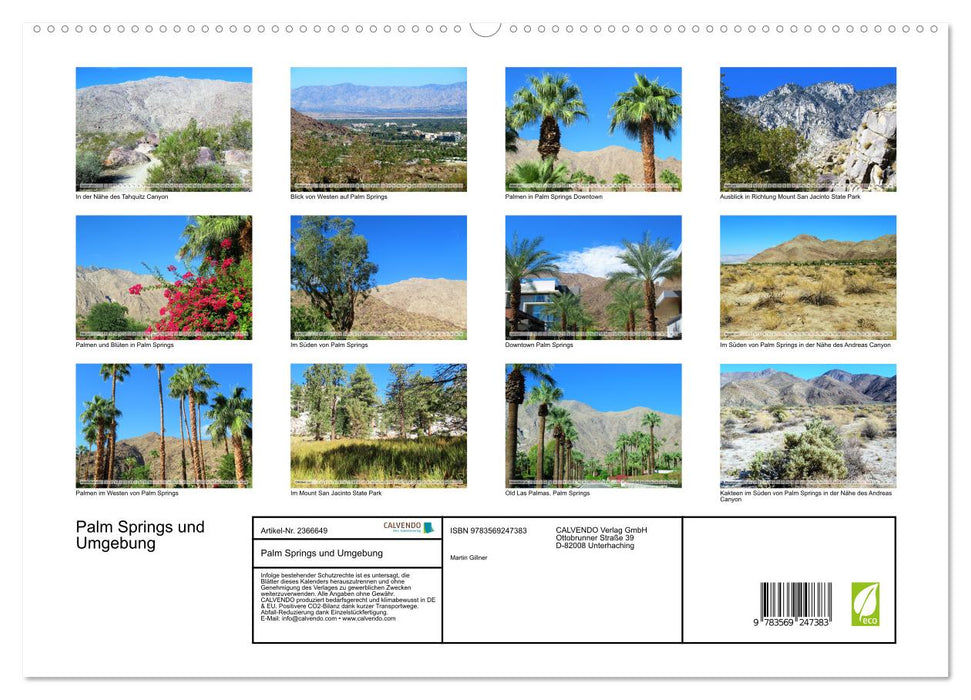 Palm Springs und Umgebung (CALVENDO Premium Wandkalender 2027)