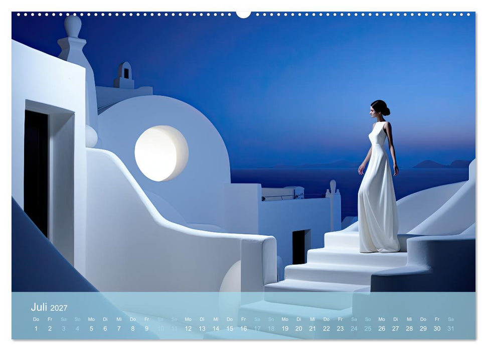 Santorini, Griechenland -Romatische Abendstimmung- (CALVENDO Premium Wandkalender 2027)