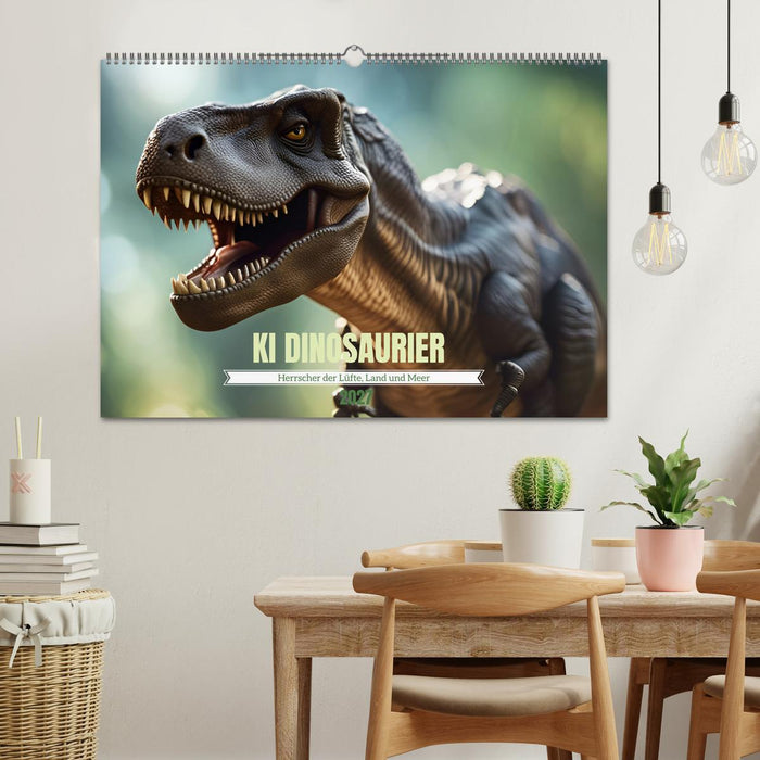 KI Dinosaurier - Herrscher der Lüfte, Land und Meer (CALVENDO Wandkalender 2027)