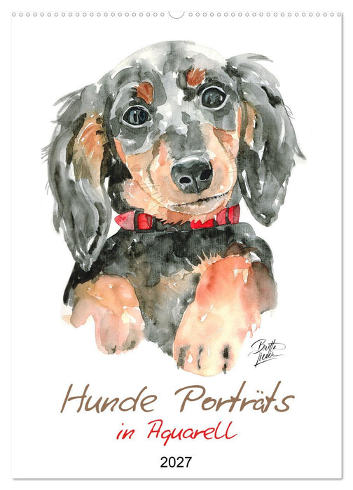 Hunde Porträts in Aquarell (CALVENDO Wandkalender 2027)