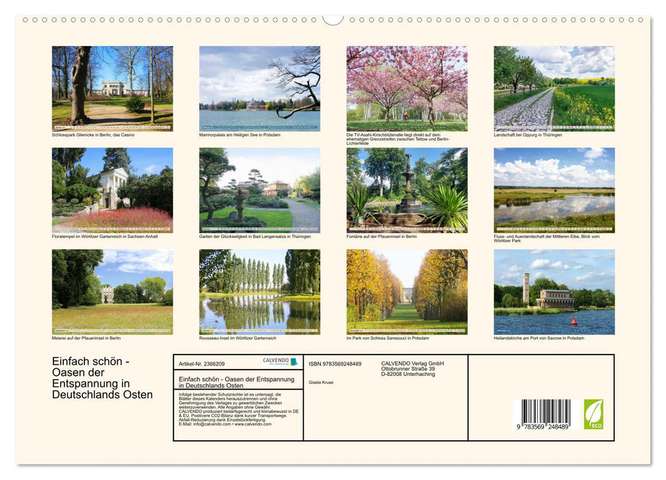 Einfach schön - Oasen der Entspannung in Deutschlands Osten (CALVENDO Premium Wandkalender 2027)