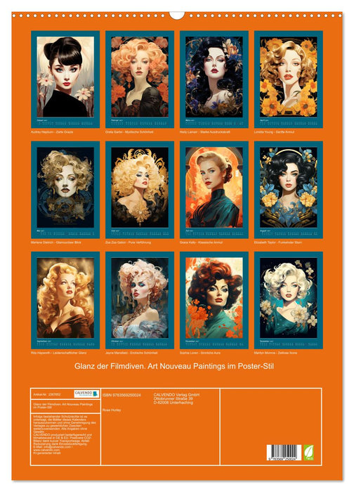 Glanz der Filmdiven. Art Nouveau Paintings im Poster-Stil (CALVENDO Wandkalender 2027)