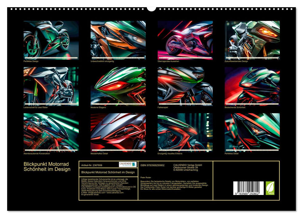 Blickpunkt Motorrad Schönheit im Design (CALVENDO Premium Wandkalender 2027)
