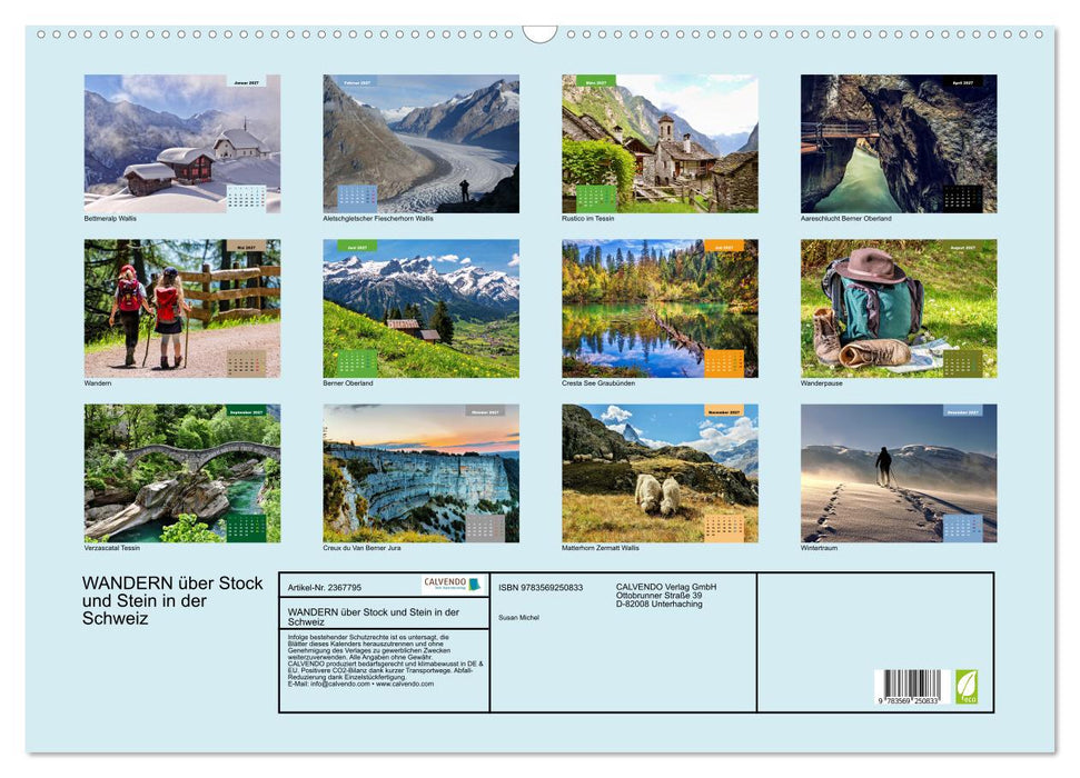 WANDERN über Stock und Stein in der Schweiz (CALVENDO Wandkalender 2027)