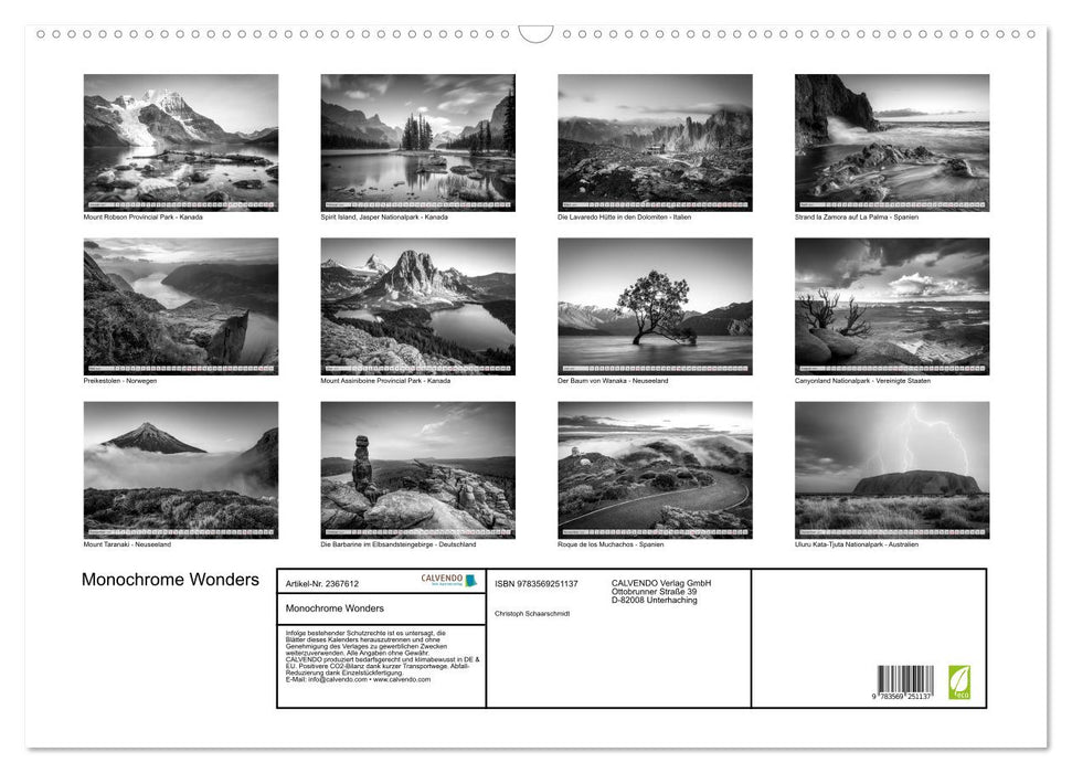 Monochrome Wonders (CALVENDO Wandkalender 2027)