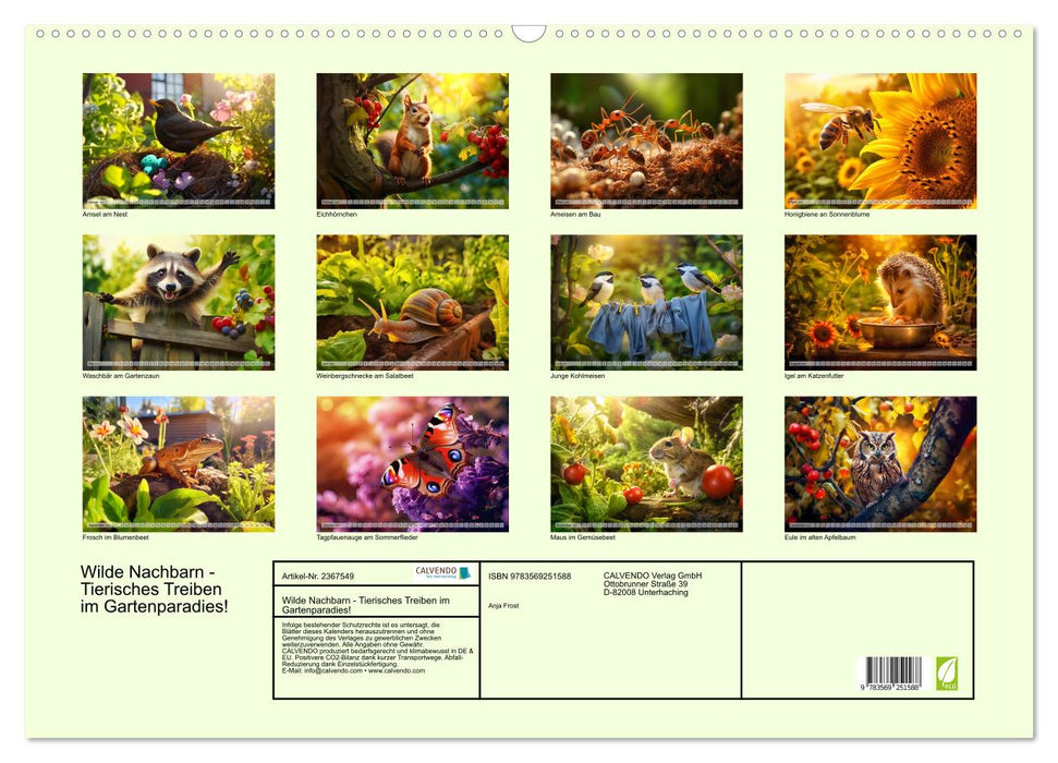 Wilde Nachbarn - Tierisches Treiben im Gartenparadies! (CALVENDO Wandkalender 2027)