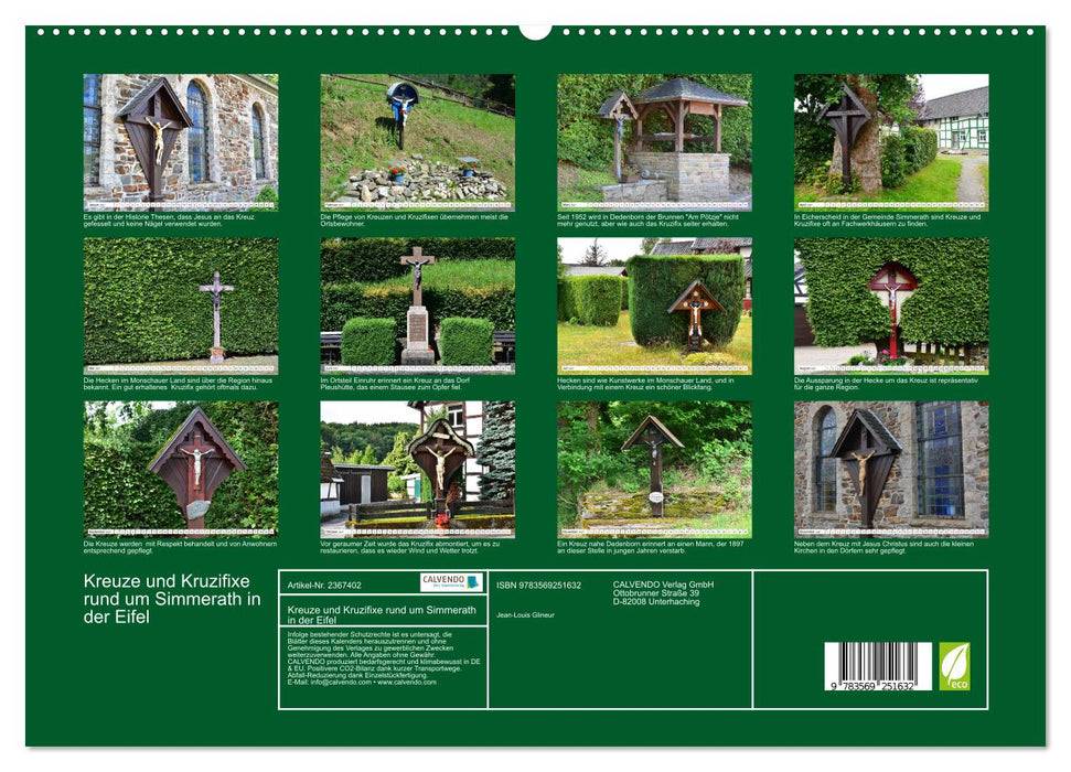 Kreuze und Kruzifixe rund um Simmerath in der Eifel (CALVENDO Premium Wandkalender 2027)