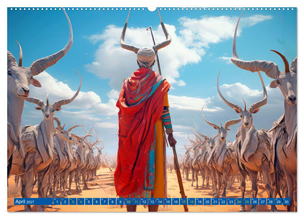 Surrealistische Bilder - Inspiriert von den Massai (CALVENDO Wandkalender 2027)