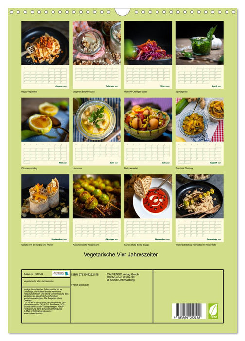 Vegetarische Vier Jahreszeiten (CALVENDO Wandkalender 2027)