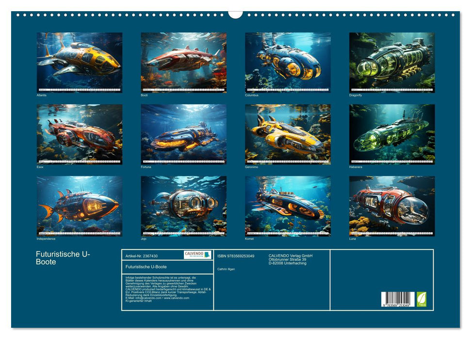 Futuristische U-Boote (CALVENDO Wandkalender 2027)