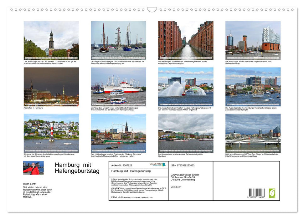 Hamburg mit Hafengeburtstag (CALVENDO Wandkalender 2027)