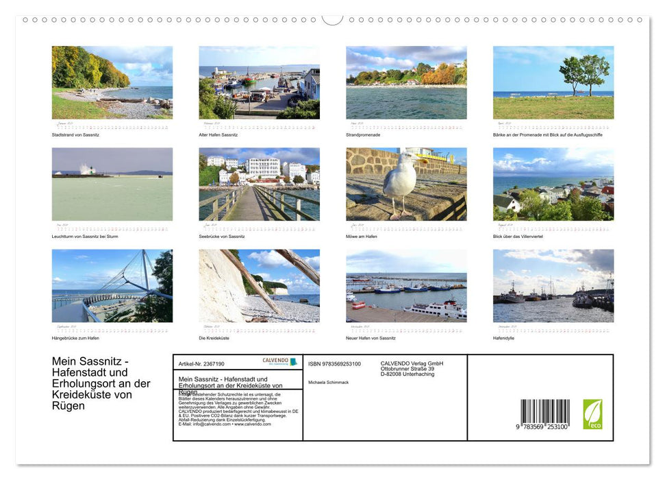 Mein Sassnitz - Hafenstadt und Erholungsort an der Kreideküste von Rügen (CALVENDO Premium Wandkalender 2027)