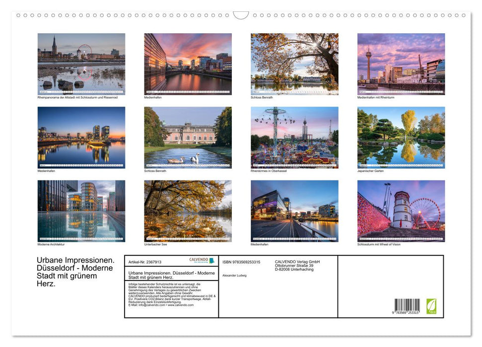 Urbane Impressionen. Düsseldorf - Moderne Stadt mit grünem Herz. (CALVENDO Wandkalender 2027)