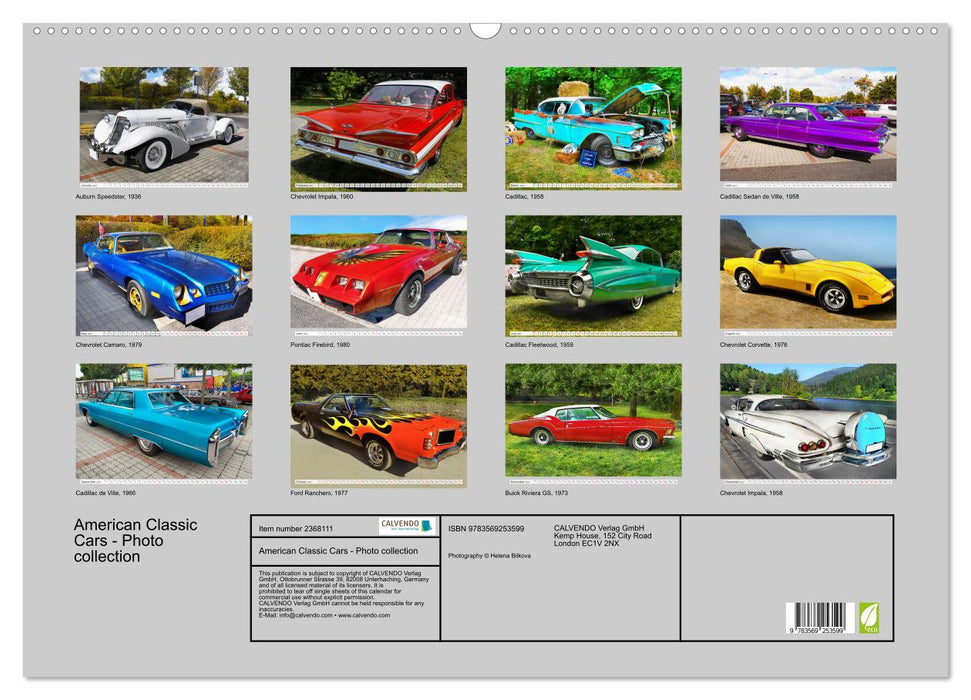 American Classic Cars - Photo collection (CALVENDO Monthly Calendar 2027)