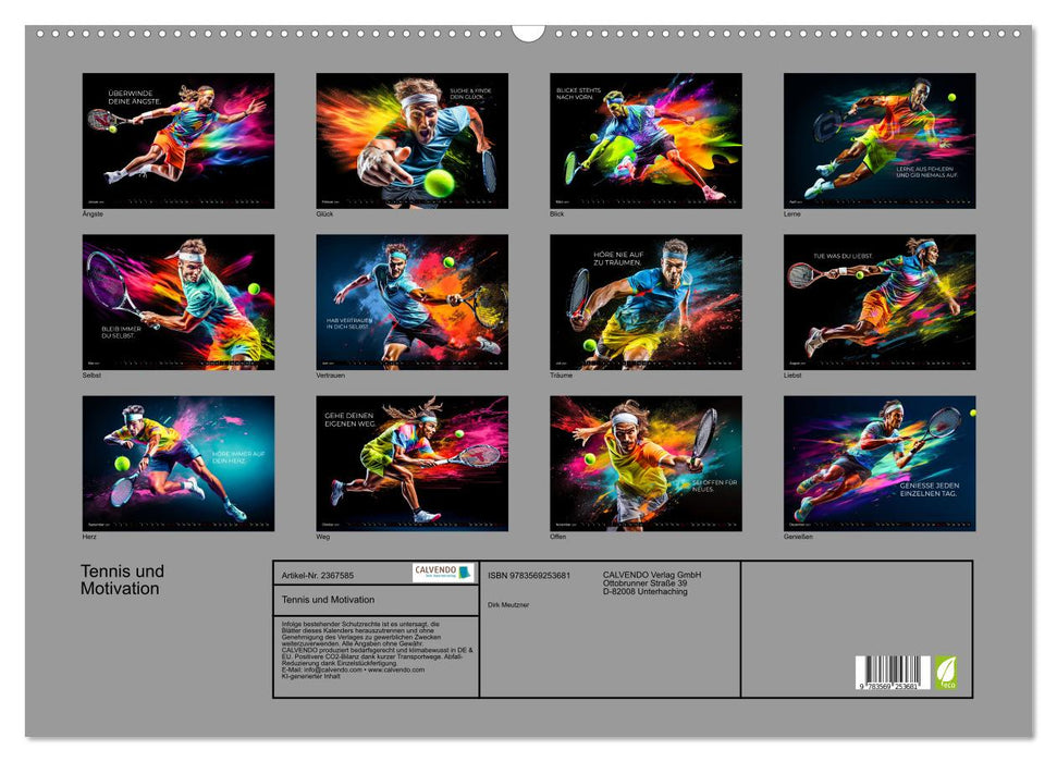 Tennis und Motivation (CALVENDO Wandkalender 2027)