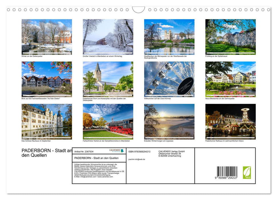 PADERBORN - Stadt an den Quellen (CALVENDO Wandkalender 2027)
