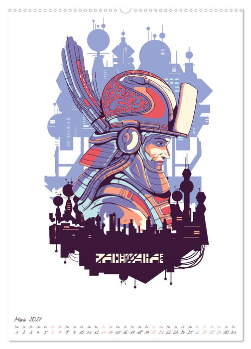 Cyberpunk Futuristische Städte (CALVENDO Wandkalender 2027)