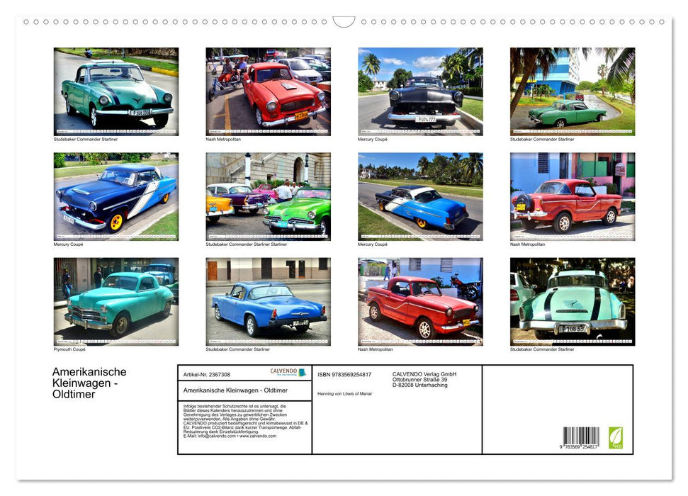 Amerikanische Kleinwagen - Oldtimer (CALVENDO Wandkalender 2027)