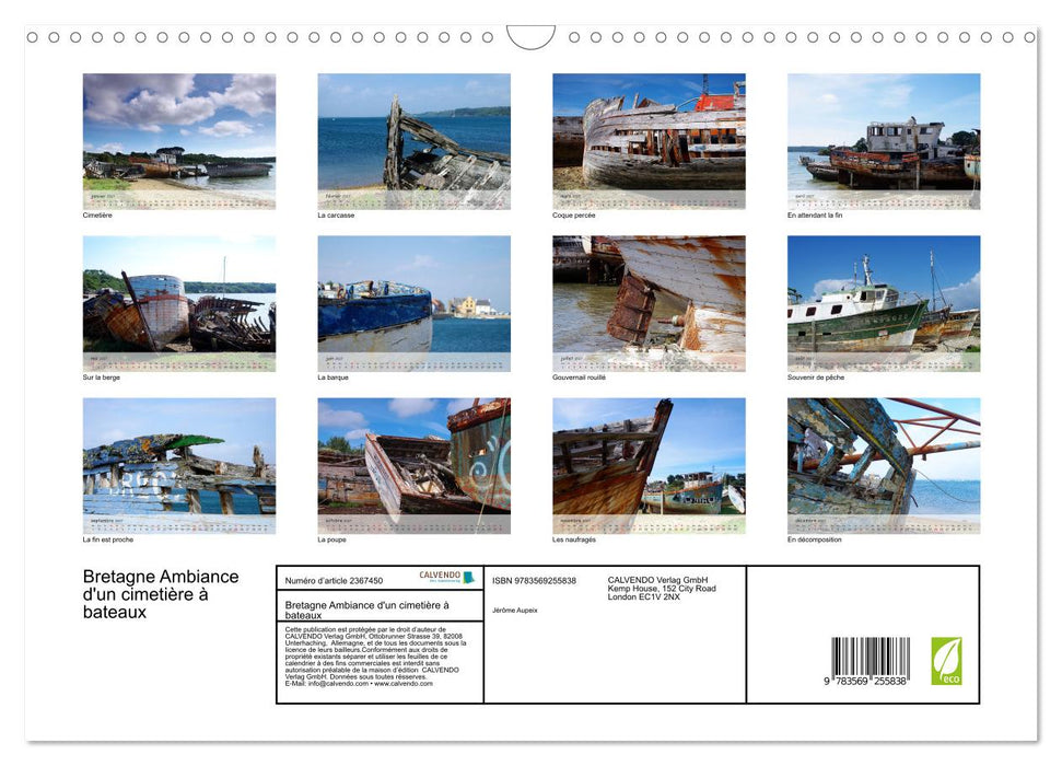 Bretagne Ambiance d'un cimetière à bateaux (CALVENDO Calendrier mensuel 2027)