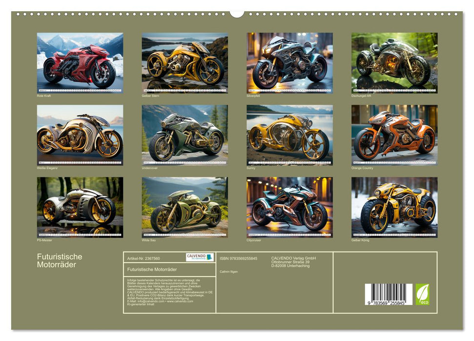 Futuristische Motorräder (CALVENDO Premium Wandkalender 2027)