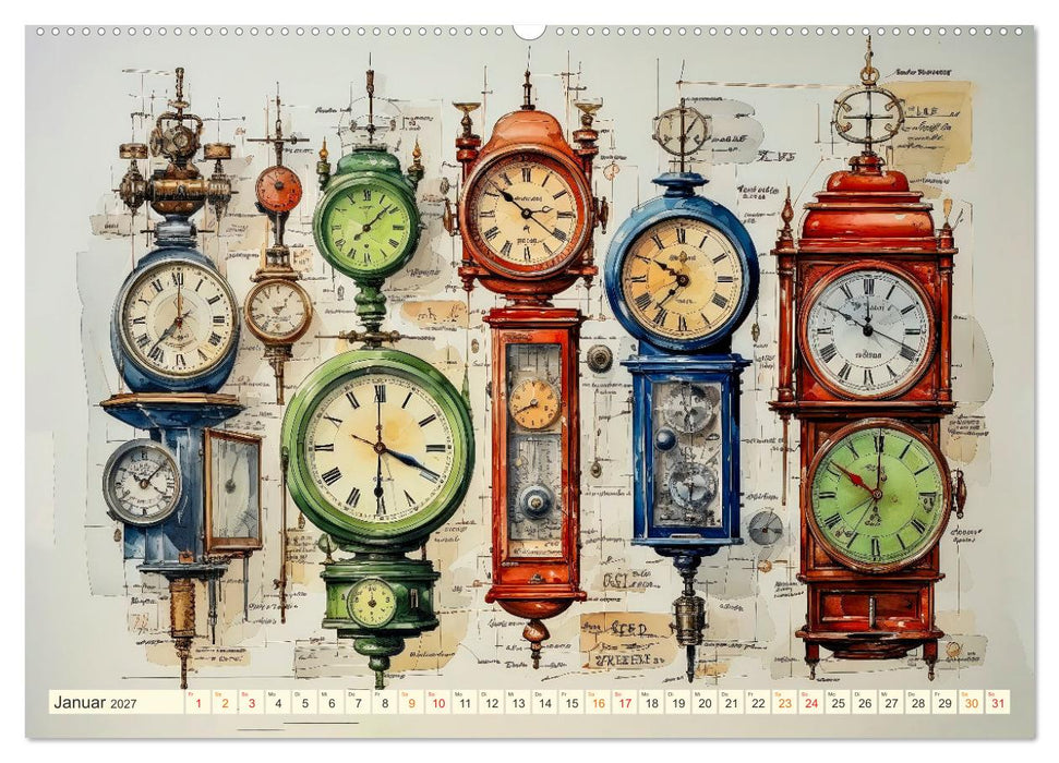 Uhren Uhrzeit (CALVENDO Premium Wandkalender 2027)