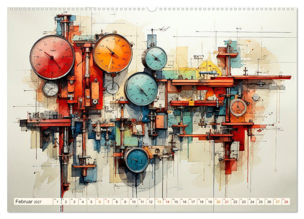 Maschinen Zukunft Kunst (CALVENDO Premium Wandkalender 2027)