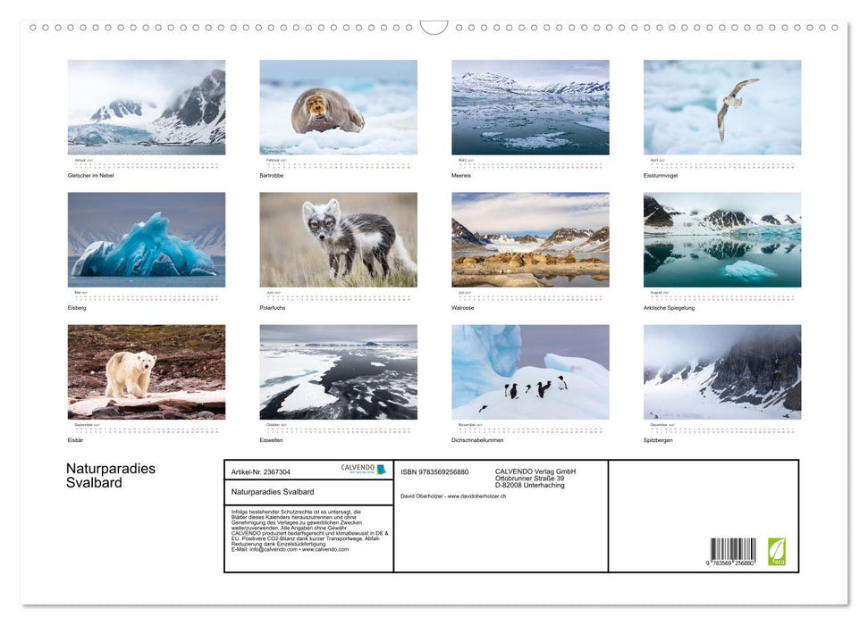 Naturparadies Svalbard (CALVENDO Wandkalender 2027)