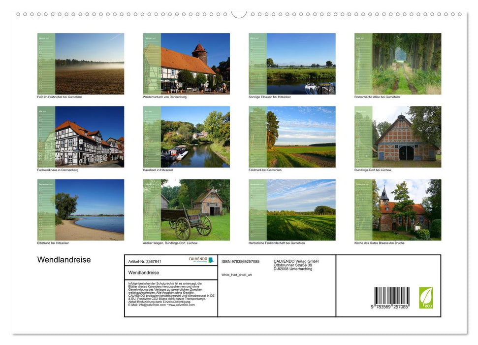 Wendlandreise (CALVENDO Premium Wandkalender 2027)