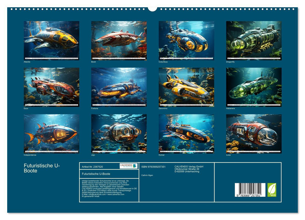 Futuristische U-Boote (CALVENDO Premium Wandkalender 2027)