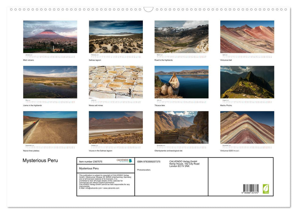 Mysterious Peru (CALVENDO Monthly Calendar 2027)